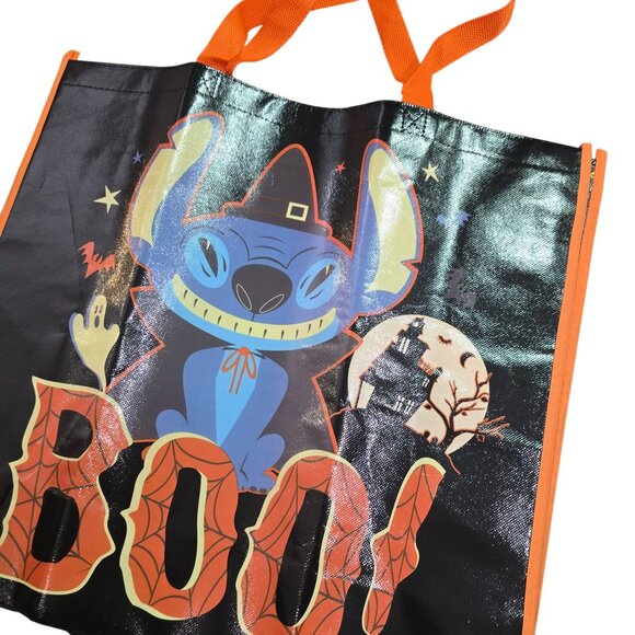 Disney Halloween Stitch "Boo!" Reusable Tote Bag 19.5"x17.5"x7.25" Orange Handle - Picture 2 of 4